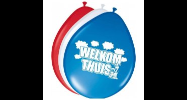 Welkom thuis ballonnen - 8x - multi kleuren - 30 cm