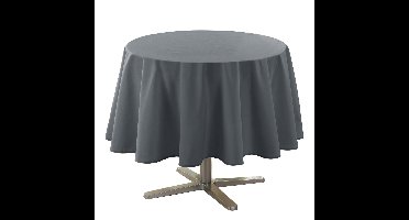 Wicotex Eettafel tafelkleed rond - donkergrijs - polyester - Dia 180 cm - Basic tafelkleden
