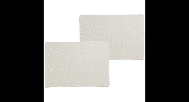 Wicotex luxe tafel placemats Stones - 12x stuks - PVC - wit - 30 x 43 cm - met anti slip - en PU coa