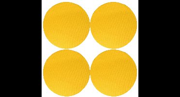 Wicotex Placemats Uni - 4x - geel - rond 38 cm - anti slip laag - Teflon coating toplaag
