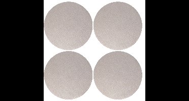 Wicotex Placemats Uni - 4x - grijs - rond 38 cm - anti slip laag - Teflon coating toplaag