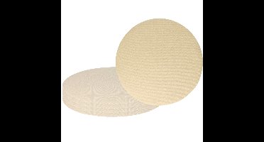 Wicotex Placemats Uni - 6x - creme - rond 38 cm - anti slip laag - Teflon coating toplaag