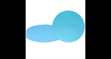 Wicotex Placemats Uni - 6x - turquoise - rond 38 cm - anti slip laag - Teflon coating toplaag