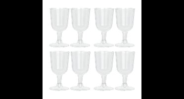 Wijnglazen - 8x - transparant - kunststof - 160ml - herbruikbaar wijnglas
