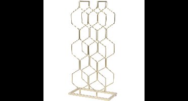 Wijnrek - 8 flessen - goud - metaal - 23 x 11 x 48 cm - flessenrek