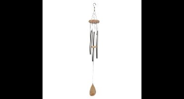 Windgong van metaal en hout - D10 x H74 cm - Tuin/balkon