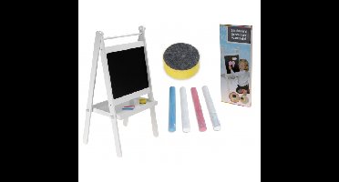 Wit houten schoolbord met krijt