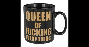 XL Koffie mok/beker - Queen of fucking everything - keramiek - 850 ml