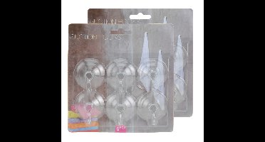 Zuignaphaakjes / ophanghaakjes - 12x stuks - transparant - kunststof - badkamer - keuken