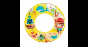 Zwemband - piraten - opblaasbaar - 61 cm - geel - vinyl