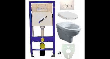 Geberit UP100 Toiletset - Trevi Wandcloset met Zitting - Delta 25 - Wit