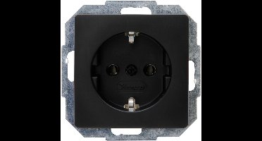 KOPP - Wandcontactdoos - Paris HK05 - Inbouw - 1-voudig Enkel Stopcontact - Randaarde - Mat Zwart