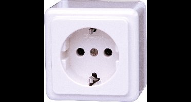 KOPP - Wandcontactdoos - Standard - Opbouw - 1-voudig Stopcontact - Randaarde - Arctic Glans Wit