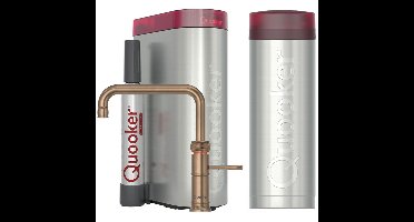 Quooker Classic Fusion Square Keukenkraan Set - Kokend Warm- en Koud Water - Messing Patina - Inclusief PRO3 Reservoir & CUBE - Direct Gekoeld Bruisend Water