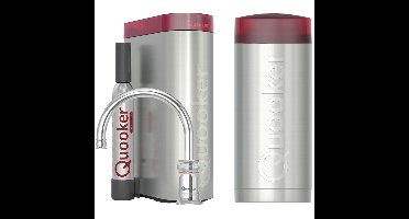 Quooker Classic Nordic Round Kokendwaterkraan Single Tap Set - Kokend Water - Chroom - Inclusief COMBI Reservoir & CUBE - Direct Gekoeld Bruisend Water