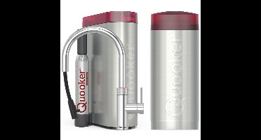 Quooker Flex Round Keukenkraan Set - Kokend Warm- en Koud Water - Uittrekbare Slang - Chroom - Inclusief COMBI Reservoir & CUBE - Direct Gekoeld Bruisend Water