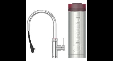 Quooker Flex Round Keukenkraan Set - Kokend Warm- en Koud Water - Uittrekbare Slang - Chroom - Inclusief PRO3 Reservoir