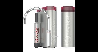 Quooker Fusion Round Keukenkraan Set - Kokend Warm- en Koud Water - Chroom - Inclusief PRO3 Reservoir & CUBE - Direct Gekoeld Bruisend Water