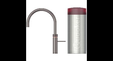 Quooker Fusion Round Keukenkraan Set - Kokend Warm- en Koud Water - Gunmetal - Inclusief COMBI+ Reservoir