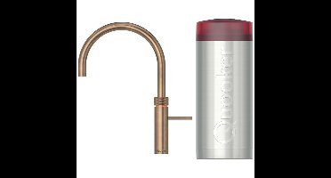 Quooker Fusion Round Keukenkraan Set - Kokend Warm- en Koud Water - Messing Patina - Inclusief COMBI+ Reservoir