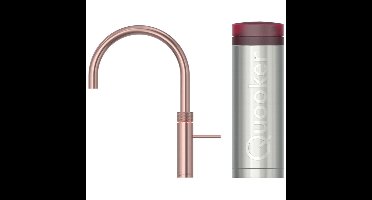 Quooker Fusion Round Keukenkraan Set - Kokend Warm- en Koud Water - Rosé Koper - Inclusief PRO3 Reservoir