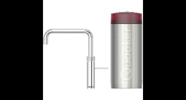 Quooker Fusion Square Keukenkraan Set - Kokend Warm- en Koud Water - Chroom - Inclusief COMBI Reservoir