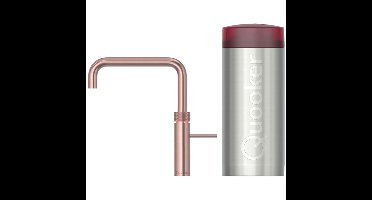 Quooker Fusion Square Keukenkraan Set - Kokend Warm- en Koud Water - Rosé Koper - Inclusief COMBI+ Reservoir