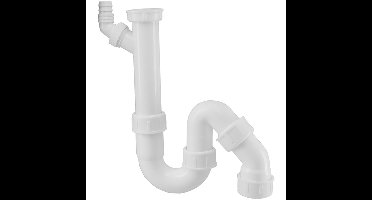 Riko Sifon - Universeel - Wasmachine Aansluiting - 11/2inch x 40mm - Klem - Wit