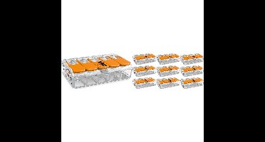 WAGO - Lasklem Set 10 Stuks - 5 Polig met Klemmetjes - Oranje