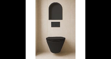 Wiesbaden Demis Inbouwnis - Ovaal - 30x45x10cm - Mat Zwart