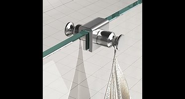 Wiesbaden Dubbele Handdoekhaak voor Douchewand - Chroom