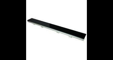 Wiesbaden Glanzend Zwart Glasrooster voor Douchegoot 90x7cm