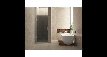 Wiesbaden Less Nisdeur - 900x2000x8mm - Nano - Rookglas - Chroom