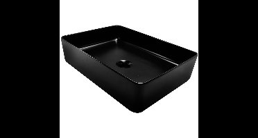 Wiesbaden Link Opzetwastafel - 35x50x12cm - Keramiek - Mat Zwart