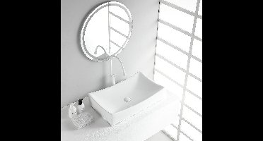 Wiesbaden Slide Opzetwastafel - 65.5x39.5x13.5cm - Glans Wit