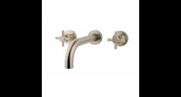 Xellanz Cross Wastafelkraan Inbouw - Geborsteld Staal