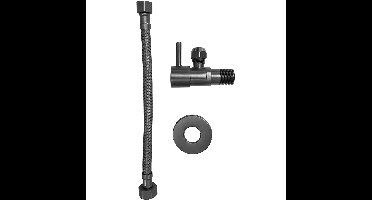 Xellanz Minimal Hoekstopkraan - 1/2x3/8 - met Flexibele Aansluitslang - 1/2x3/8 - 25cm - Gunmetal