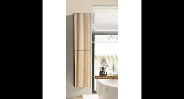 Ribbella Xellanz Kolomkast met 2 deuren - 160x36x30cm - Naturel Eik