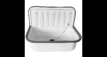 Xellanz Uitstortgootsteen - Glans Wit - Plaatstaal met Stootrand & Afvoerstop