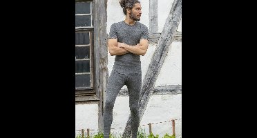 Heren T-Shirt Merino Wol Engel Natur Kleur Antraciet Maat 54/56 - Extra Large