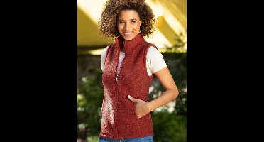 Dames Vest Merino Wol Fleece Engel Natur Kleur Terracotta Maat 46/48 - Extra Large