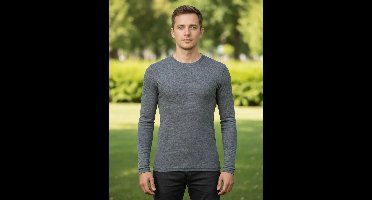 Heren Shirt Lange Mouw Merino Wol Engel Natur Kleur Antraciet Maat 46/48 - Medium