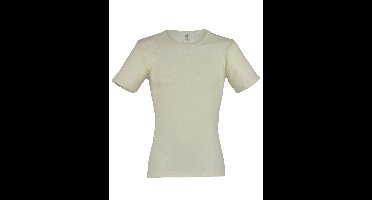 Heren T-Shirt Zijde Wol Engel Natur Kleur Gebroken wit Maat 46/48 - Medium