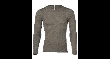 Heren Shirt Lange Mouw Zijde Wol Engel Natur Kleur Walnut Maat 46/48 - Medium