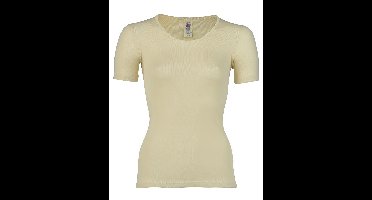 Dames T-Shirt Zijde Wol Engel Natur Kleur Gebroken wit Maat 38/40 - Medium