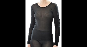 Zijden Dames Shirt Lange Mouw Alkena Kleur Zwart Maat Extra Extra Large