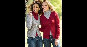 Cardigan - Vest Zijde Wol Engel Natur Kleur Grijs Maat 34/36 - Small