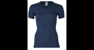 Dames T-Shirt Zijde Wol Engel Natur Kleur Navy blauw Maat 38/40 - Medium
