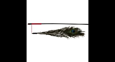 Speelhengel met Pauwenveer voor de kat 2 stuks