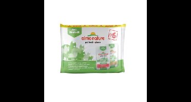 Almo Nature Anti Hairball multipack met rund en kip natvoer kat (70 g) 4 x (6 x 70 g)